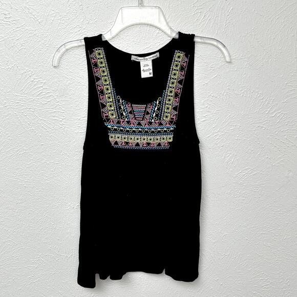 American Rag Black Embroidered Tank Top - Picture 6 of 9